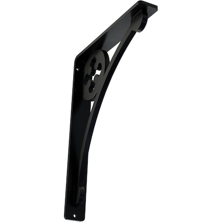 Ekena Millwork Crawley Wrought Iron Bracket, (Single center brace), Powder Coated Black 1 1/2"W x 7 1/2"D x 10"H BKTM01X07X10SCR